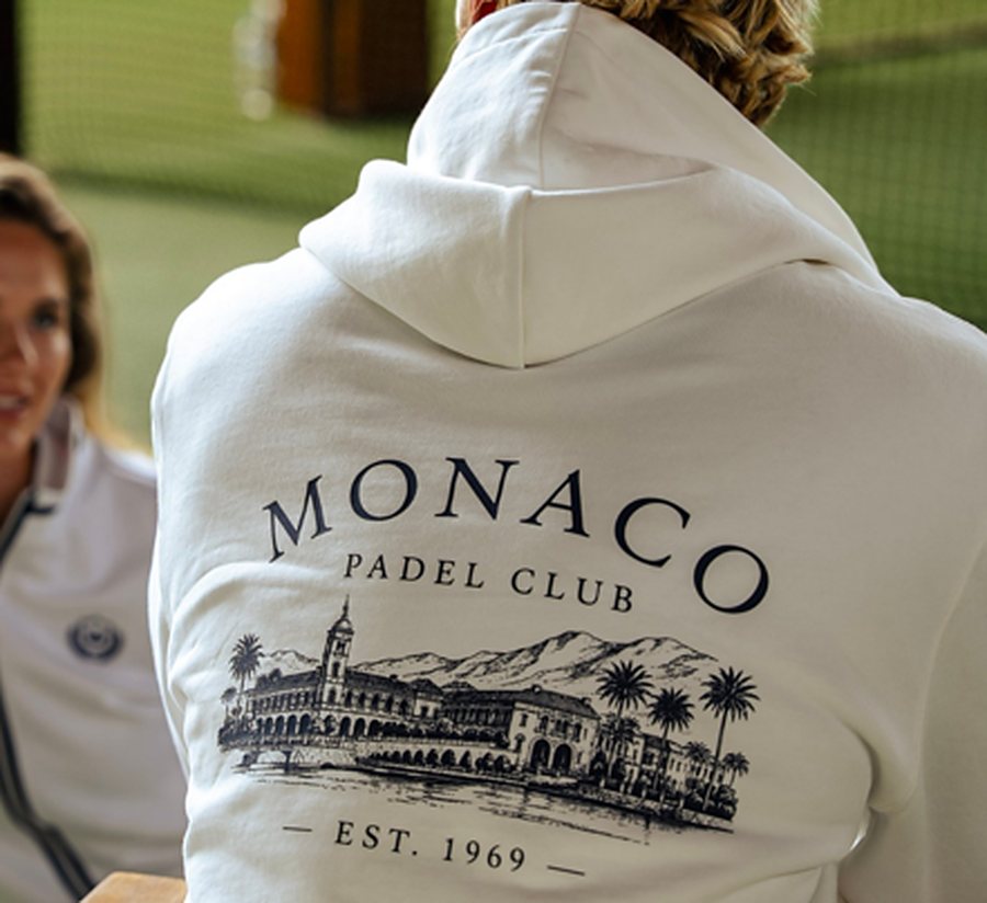 The Monaco Padel Club hoodie from behind